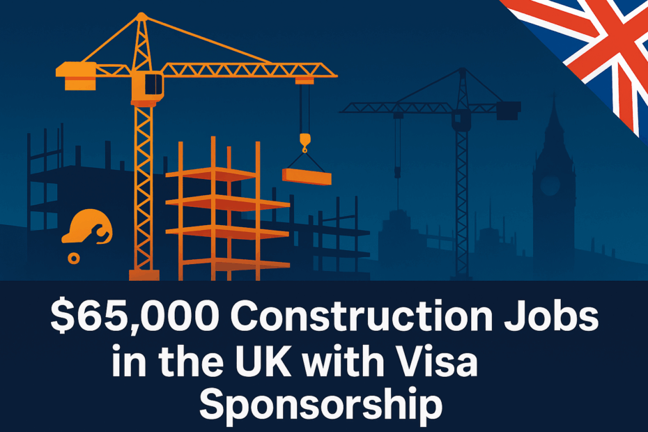 $65,000 Construction Jobs in the UK with Visa Sponsorship