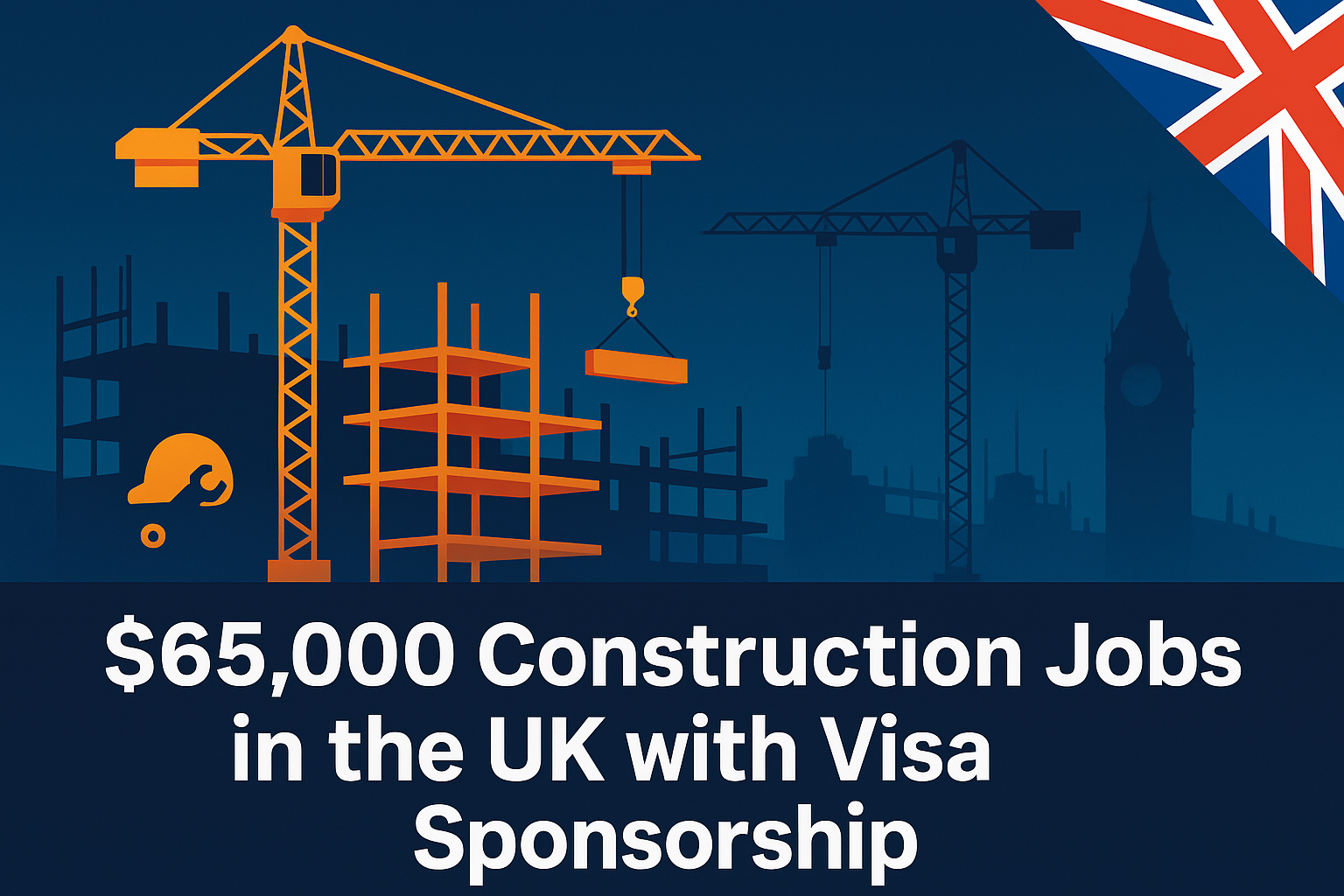 $65,000 Construction Jobs in the UK with Visa Sponsorship