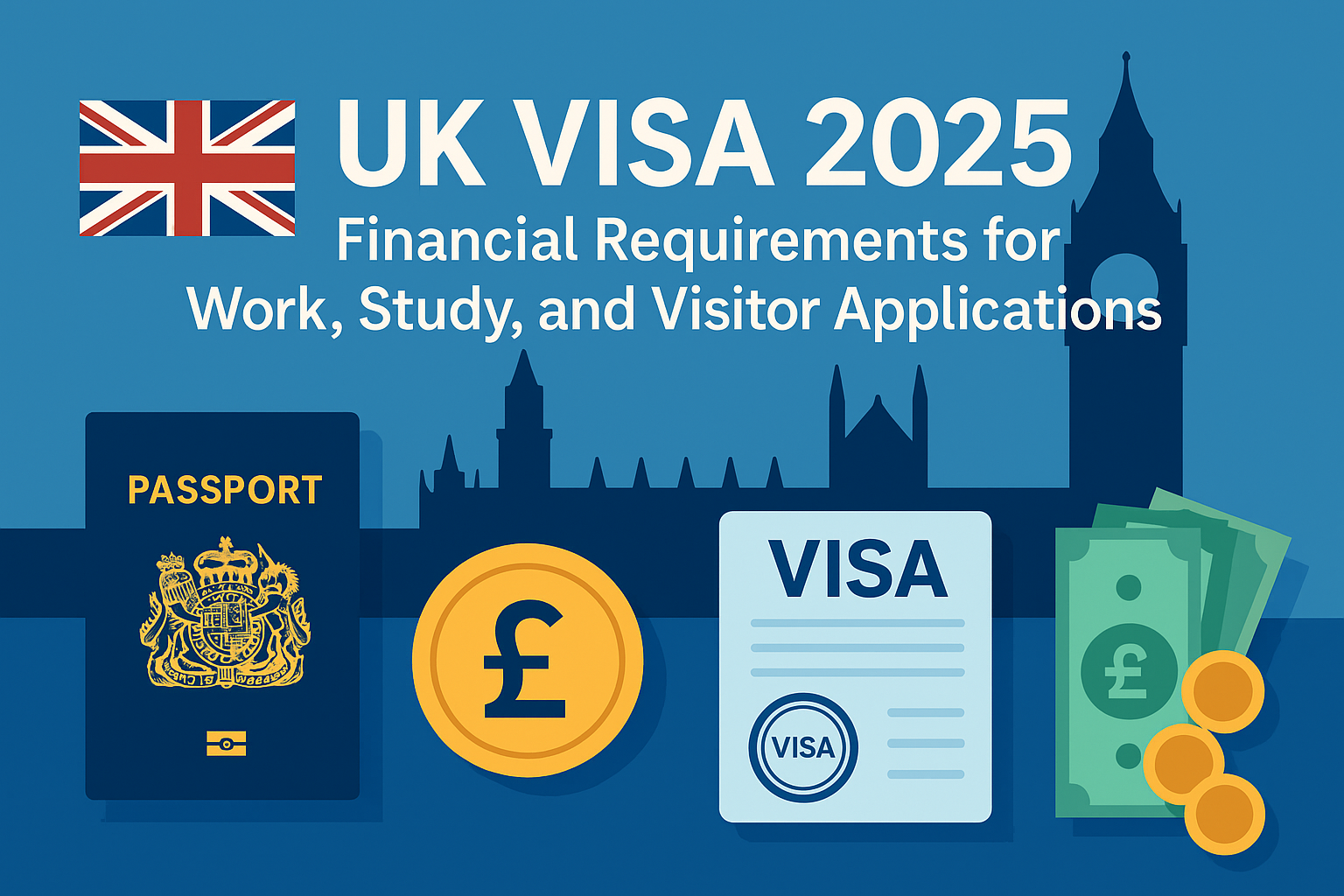 UK Visa 2025: Financial Requirements for Work, Study, and Visitor Applications